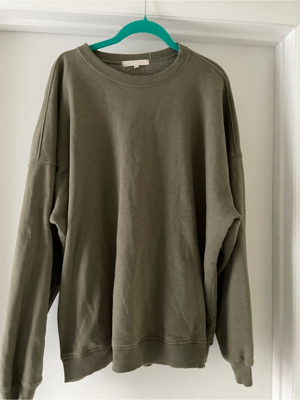 Classic Olive Crewneck Pullover Sweater - women’s